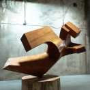 "Figura ve vratké poloze 1", eukalyptus, 2013, 136x80cm